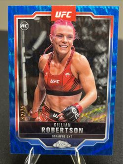 2025 Topps Chrome UFC - Gillian Robertson #158 Blue Refractor /75 Rookie