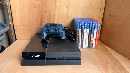 Sony PlayStation 4 Setup – 500GB Console, 9 Tested Games, Camo Controller & Cables