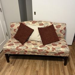  Aspen Floral Beige/Brown/Burgundy Armless Sofa/couch 