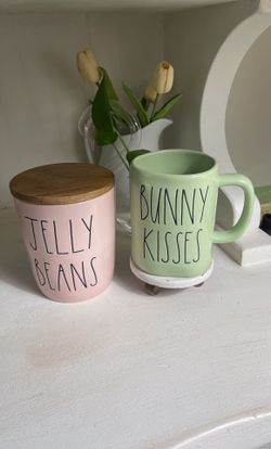Rae Dunn Jelly Beans Cellar & Bunny Kisses Mug 1️⃣5️⃣set