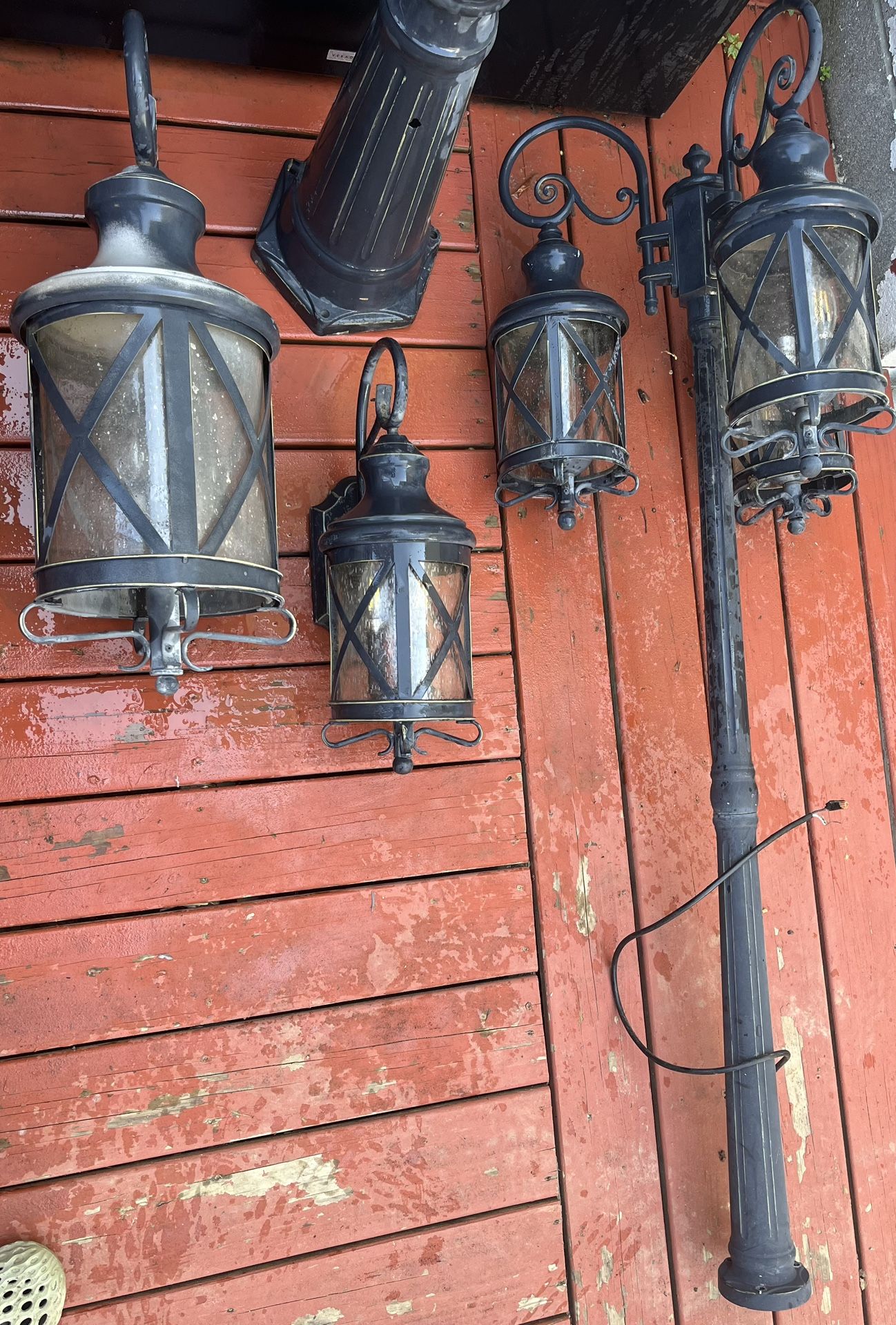 Outdoor Lighting (1)    3 Lantern Yard Post (1) Over The Garage Fixture (1) Front Door Fixture