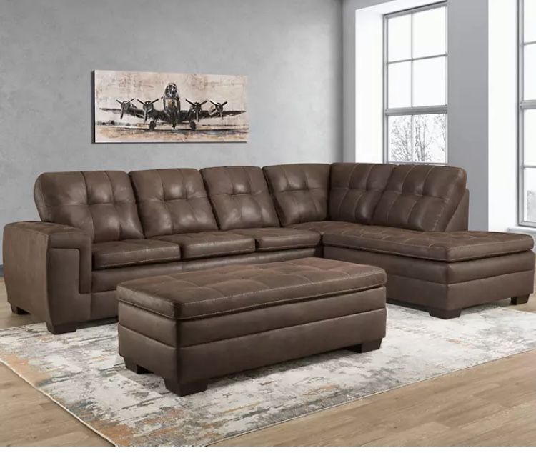 Practically Brand New Sectional With Ottoman 