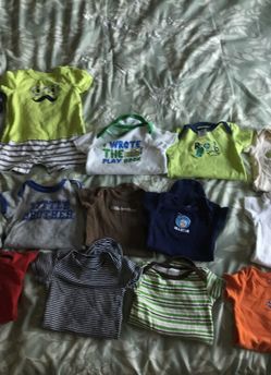16 baby onesies size 6-9 months