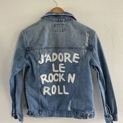 Forever21 graphic denim jacket. 
