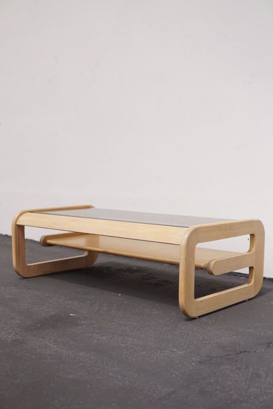 70s Lou Hodges white oak Coffee table 