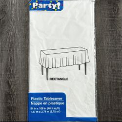 New White Plastic Party Table Cover