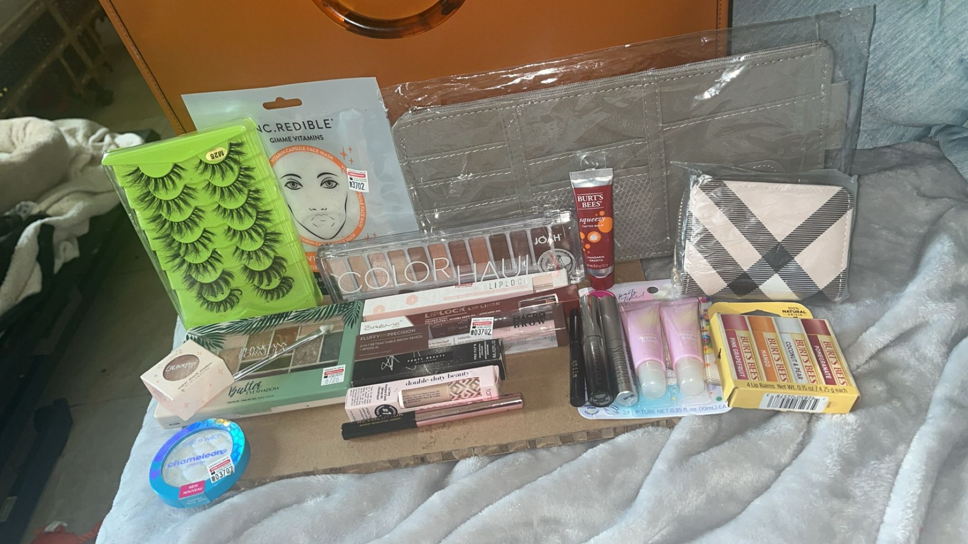 Makeup and Beauty Bundle with Gray makeup organizer
