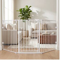 Super Wide Configurable Baby & Pet Safety Gate with Walk-Through Door – 28–76 Inches Wide, 30 Inches Tall
