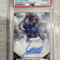  2023 Bowman Sterling Jett Williams Prospect Autograph – PSA 10 GEM MINT