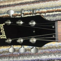 Burny Flame Heather Vintage Les Paul Finest Metallic Blue Electric Guitar 