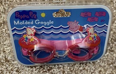 Brand New Peppa Pig Adjustable Molded Swimming Goggles Glasses to girls 3 years +