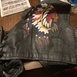 Indian Chief Leather Vest, Large, Men’s By Wilson’s