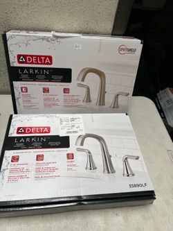 Delta Larkin Two Handle Widespread Bathroom Faucet