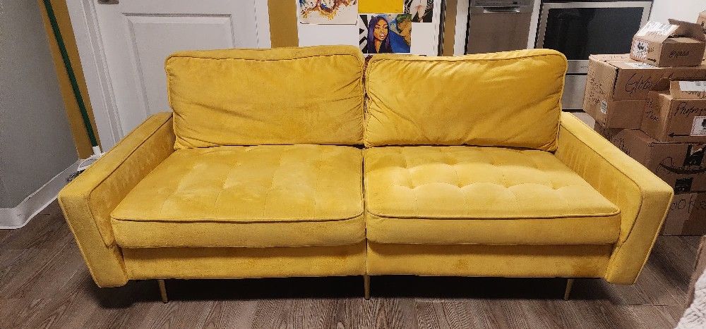 Comfy Yellow Modern Couch
