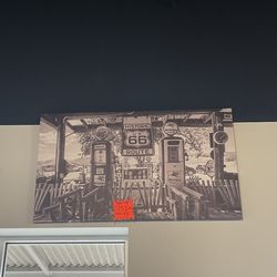 Route 66 Painting Art Black And White