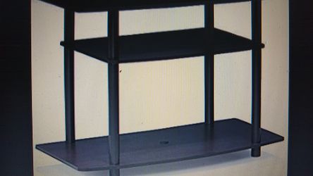 Furrino Turn N Tube No Tools 3-Tier TV Stands, Dark Walnut