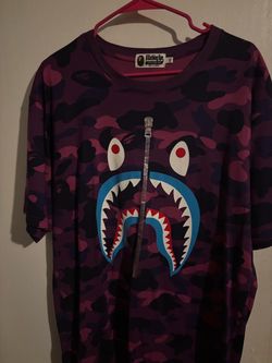 Bape tee shark purple camo size XXL