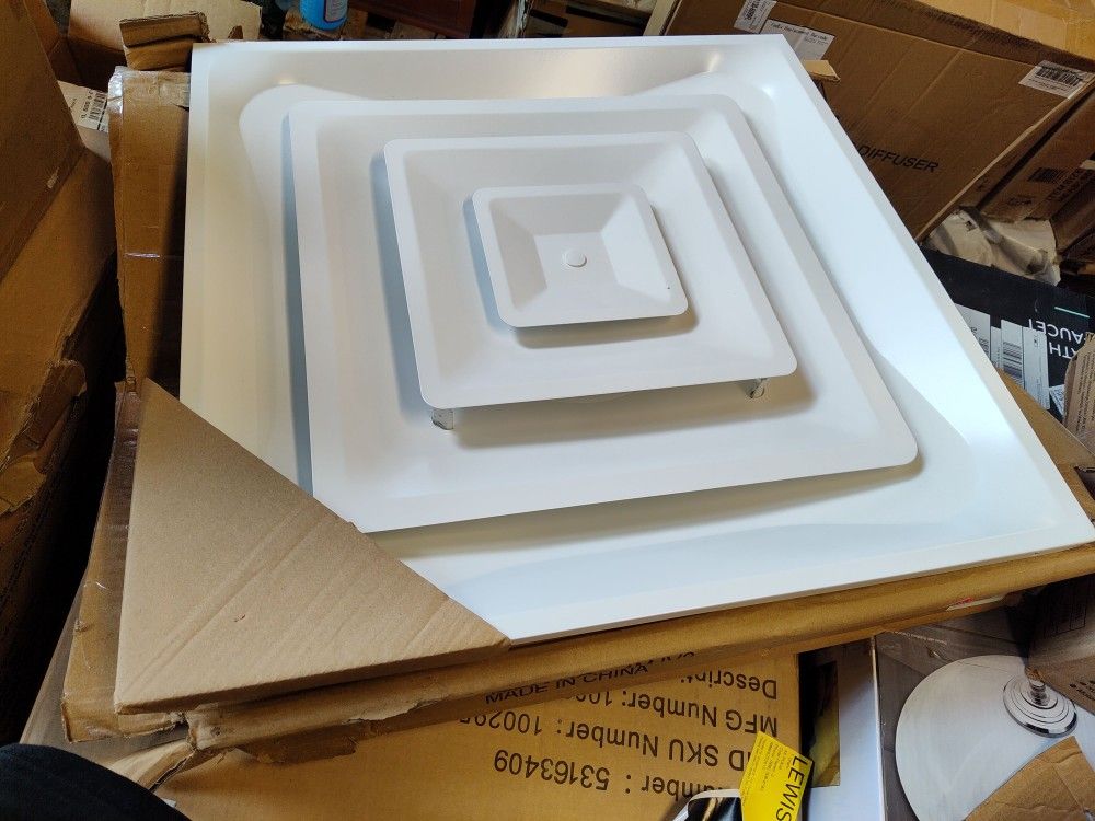 23.75" X 23.75" 3 Cone HVAC Diffuser With 6" Duct, Few Available