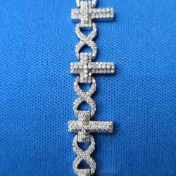 Moissanite Infinity Cross Bracelet