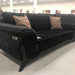 Aria Sofa with Power Sleeper-Midnight Onyx by Muse Design