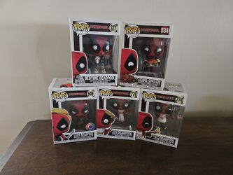 5 Total Bundle Marvel Deadpool Funko Pop Bedtime 327 Lady 549 Supper 534 Roman Senator 779 BBQ 774 