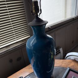 19th Century Turquoise Blue Porcelain Baluster Shaped Vase Lamp