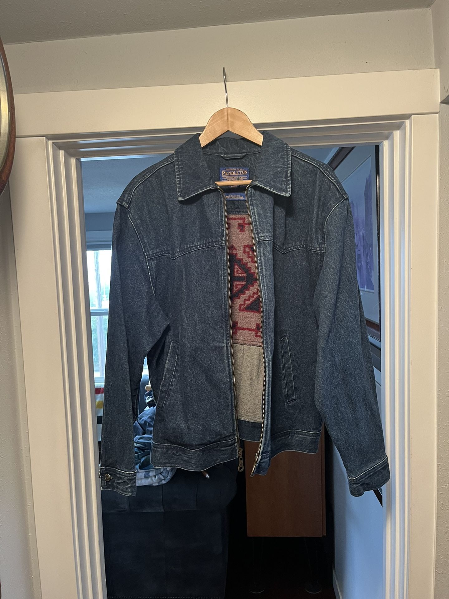 VTG Pendleton High Grade Western Wear Denim Wool Jacket Sz.L