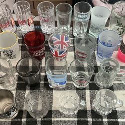 Over 30 Collectible Shot Glasses  Selling As A Lot 