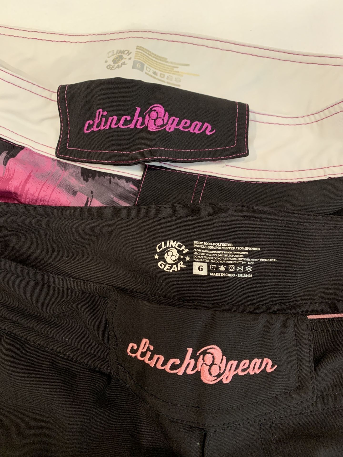2 Clinch Gear shorts, Size 6
