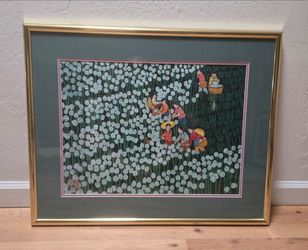 Liu Feng Tao (Attr.) Gouache on Paper Chinese Folk Art Painting, Signed 22x27"