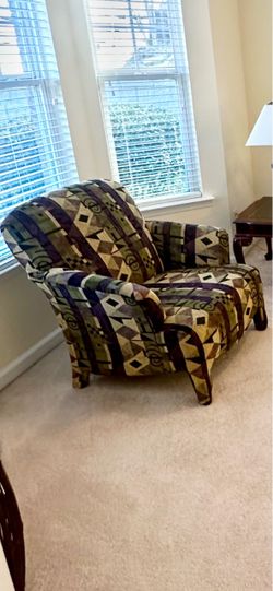 Upholstered Accent Armchair with Geometric Pattern