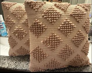 Textured Decorative Pillow Covers Only