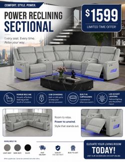 🔥 Power Reclining Sectional Special! 🔥  