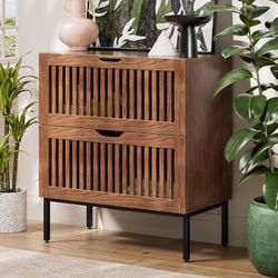 Storage Cabinet,28 Inch Farmhouse Buffet Cabinet with Metal Base and Storage Cabinets,Sideboard