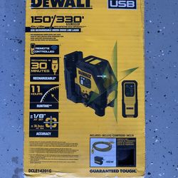 DeWalt 330 ft. Green Self-Leveling Cross-Line Laser Level Kit – Model DCLE14201G