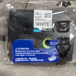 Brother White AZE Tape 12mm