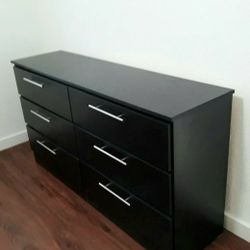 NEW 6 DRAWER DOUBLE DRESSER 😊 Available in BLACK, WHITE, GREY or CHARCOAL color