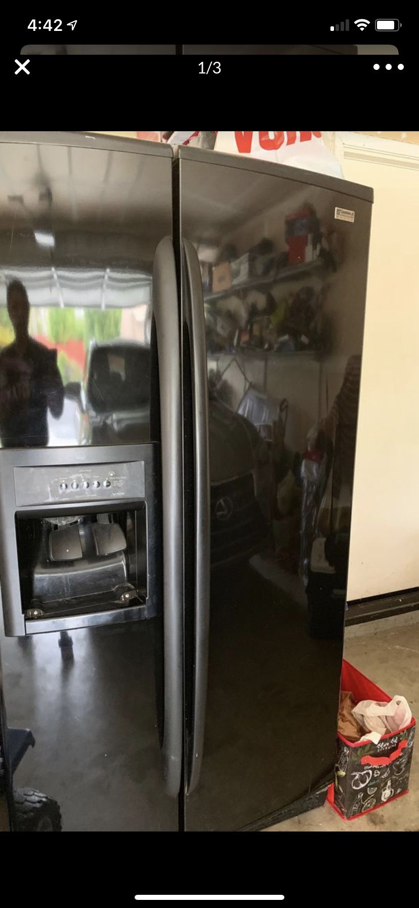 Kenmore black side by side refrigerator