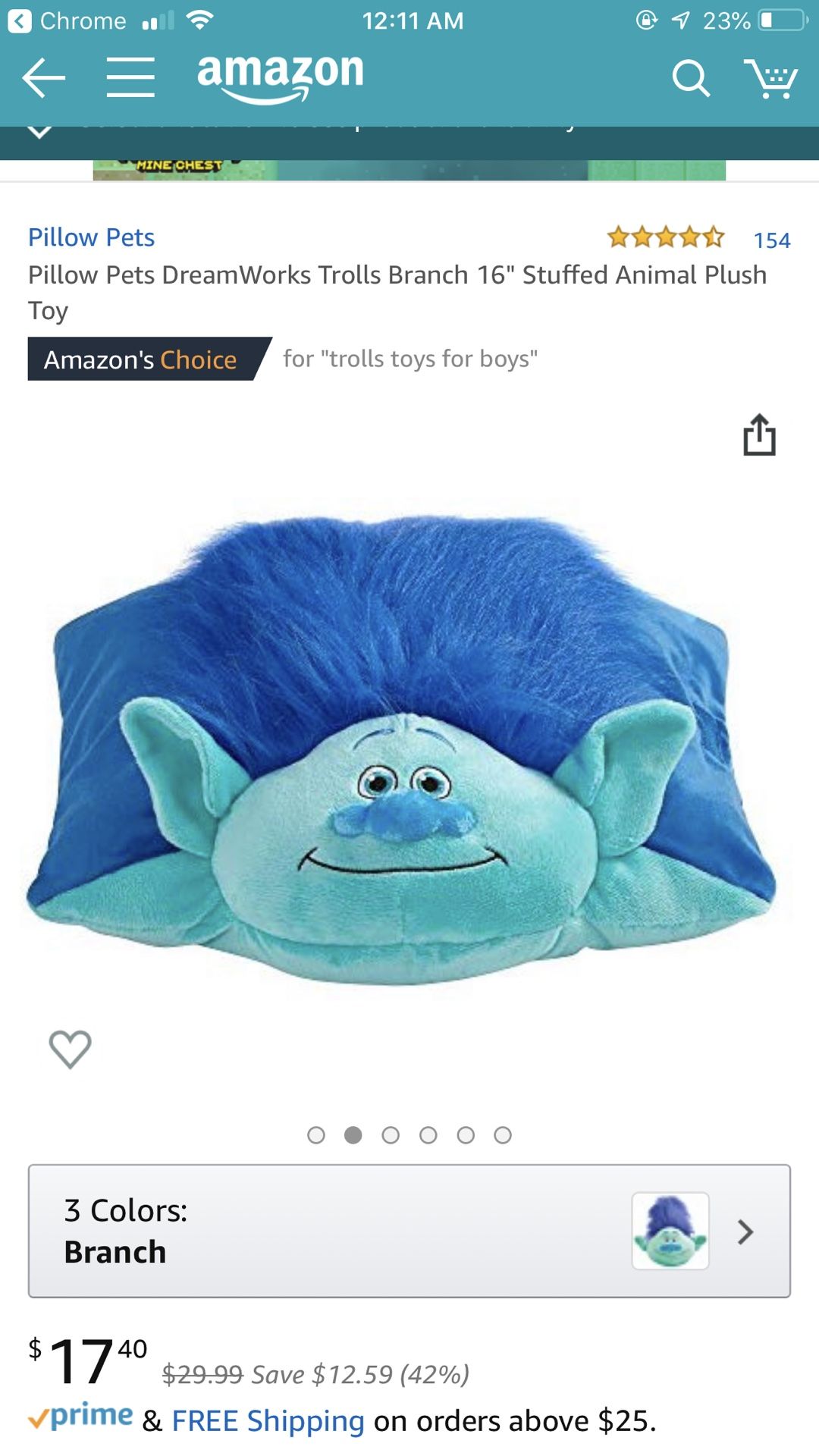 Pillow Pets Trolls Character & Toy