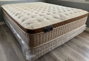 Queen Organic Cloud Edition Europillow Top 12inch Mattress And Boxspring