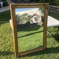 Beautiful Gold Decor Vinyl Framed Wall Mirror