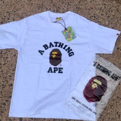 Bape white shirt size M