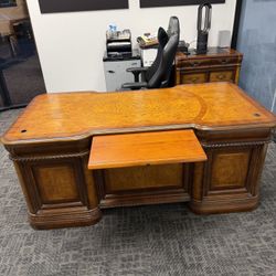 Executive desk & storage file cabinet