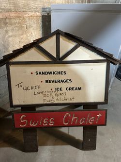 Vintage Swiss Chalet A-Frame Sign