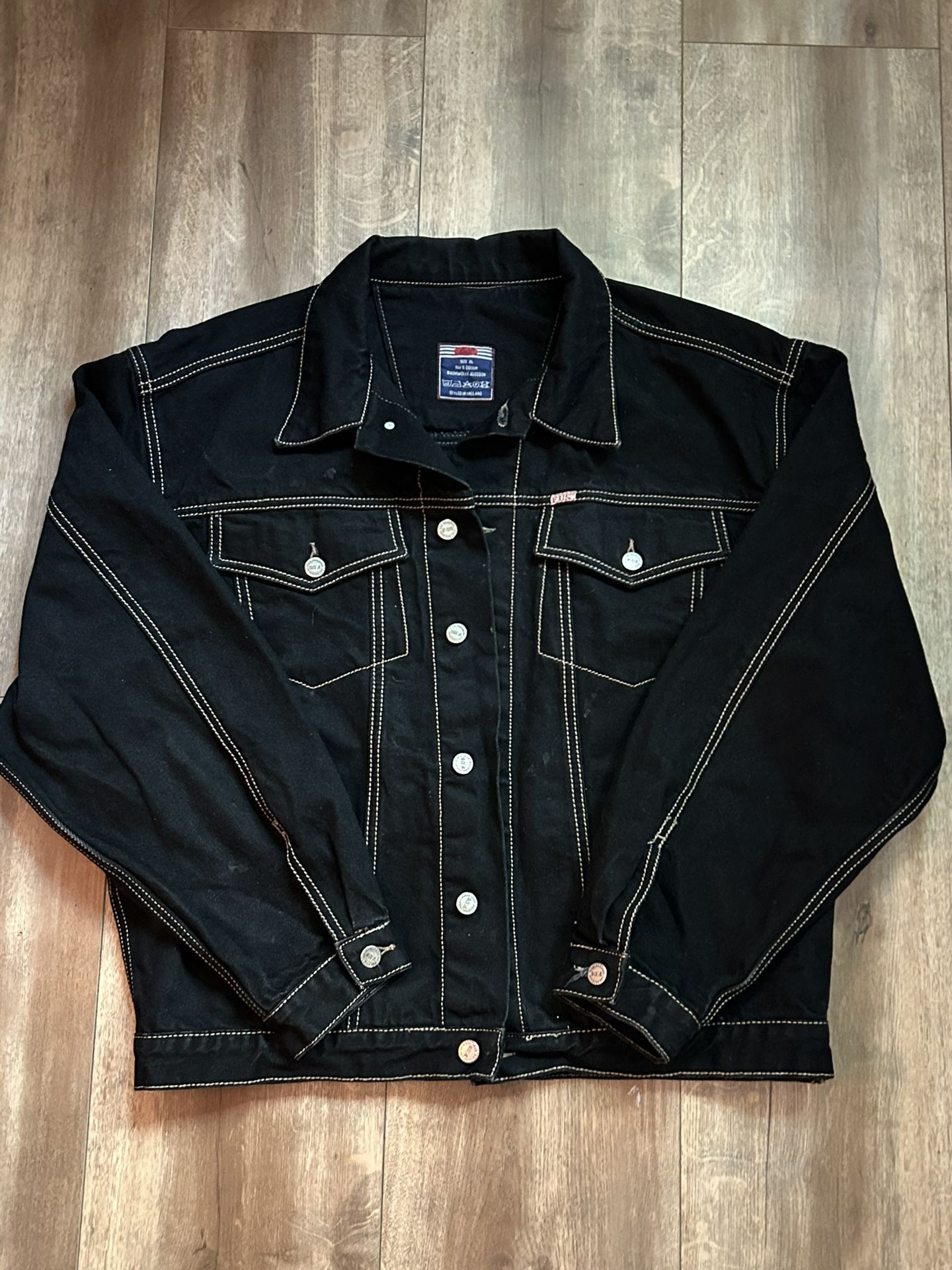 black jean jacket size xL