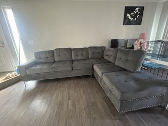 L Shape Gray Couch