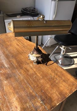 Antique brass desk light