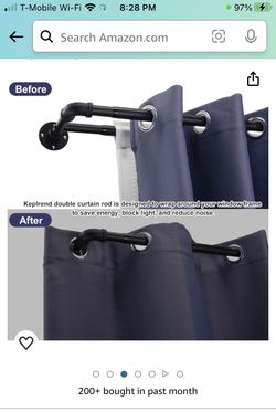 Double rustic farmhouse industrail curtain rod