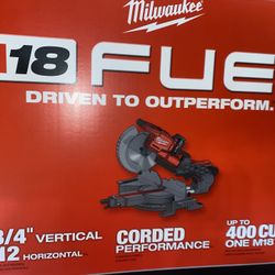 Milwaukee M18 Fuel Cordless Brushless 10in Miter Saw Kit With Charger Battery 
