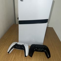 PlayStation 5  pro with 2 controllers